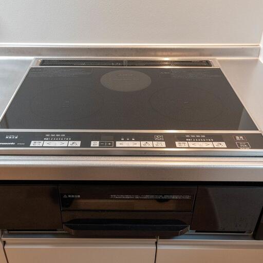 3口+グリルのIHコンロ Panasonic製のビルトインタイプ
