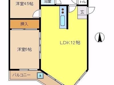 駅近くの南向き2LDK