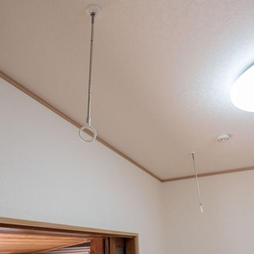 室内物干し機 物干し竿を通して室内干しが可能