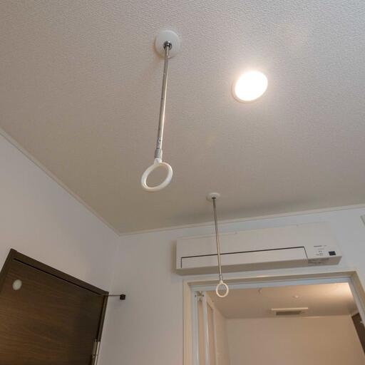 室内物干機(ホスクリーン) 洗面所に設置された物干掛け