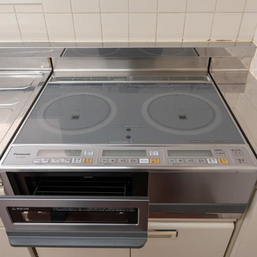 2口のIHコンロ(グリル付) Panasonic製(品番:KZ-KG22D)