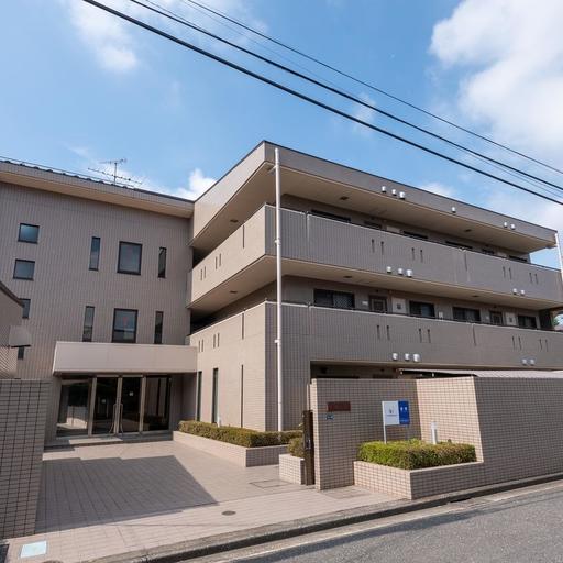 ベルエール外観(エントランス側) 柴崎体育館駅前の3LDKのマンション