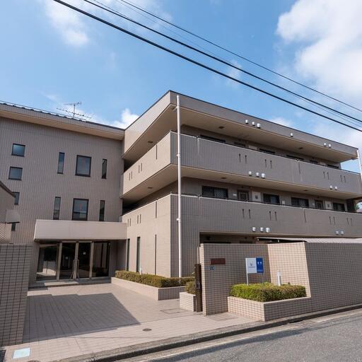 ベルエール外観(エントランス側) 柴崎体育館駅前の3LDKのマンション