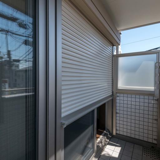窓にはシャッターあり 夏の強い陽差しや防犯に効果的