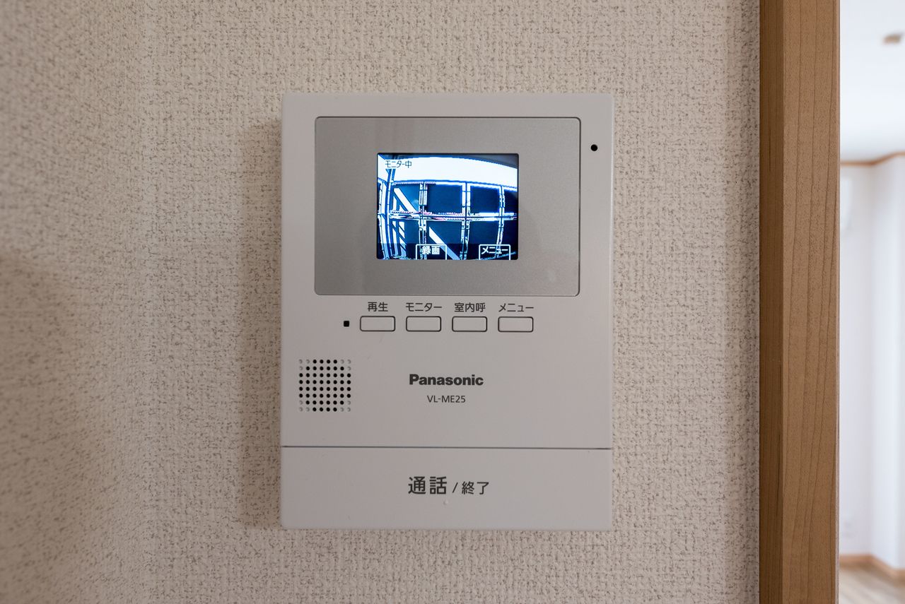 インターホン受話器 来訪者を確認できるモニター付