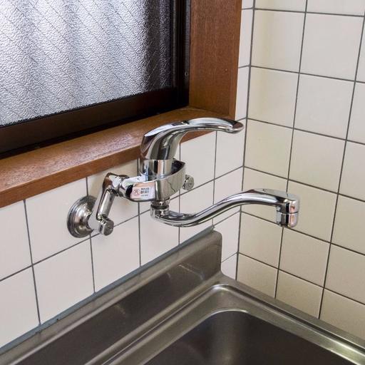 キッチン水栓は便利なワンレバー式 湯水の切替や、水量の調節が簡単なワンレバー式水栓