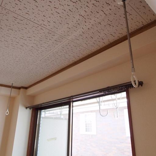 東側洋室の室内物干し機 部屋干しに便利な室内物干し機(川口技研のホスクリーン)